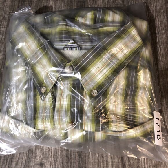Ariat Shirt Mens 2XL Plaid Pro Series Vented Rodeo Farm Ranchwear Green Gray - Picture 11 of 11